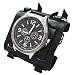 02 Hot Selling Big Black Hip-hop Gothic Punk Style Men Watch 7.5cm Wide Leather Cuff Watch Fashion Watch so Luxury
