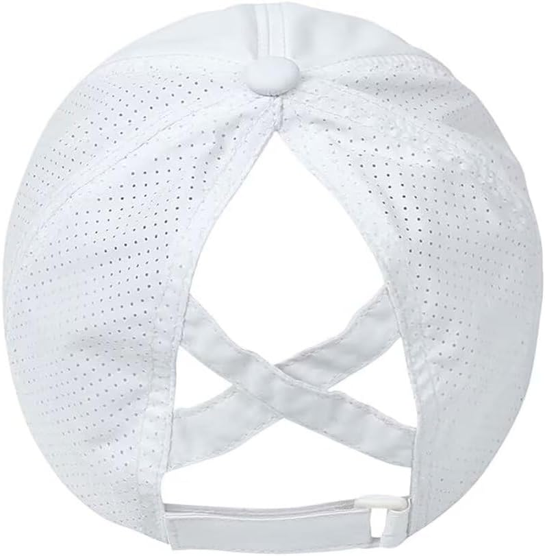 Girls Criss Cross Ponytail Hat Adjustable Mesh Baseball Cap Kids Quick Dry Sports Hats for All Seasons Age 6-12