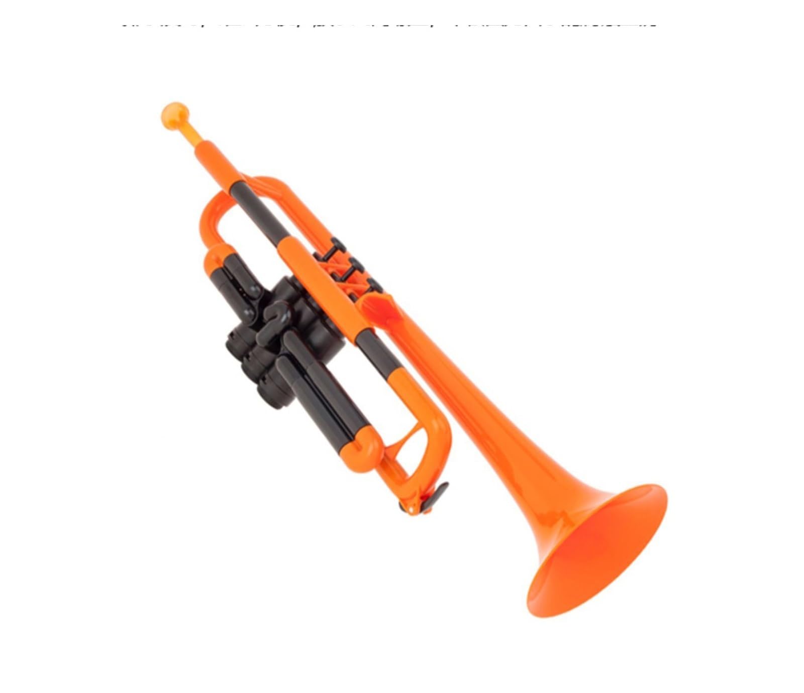 trąbka instrument Profesjonalna gra na plastikowym instrumencie dętym blaszanym B, test dla początkujących na płaskiej trąbce