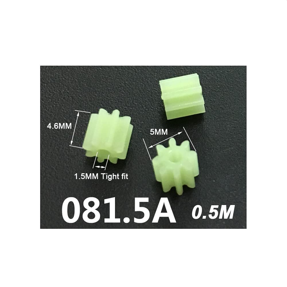 TMP1105 8 Teeth 0.5M Pinion Gears 80.8A 81A 81.5A 082A Spare Parts Model Gears Hole 0.8mm-2mm 100pcs/lot (Hole Diameter : 1mm Tight, Number of Teeth : 8 Teeth)