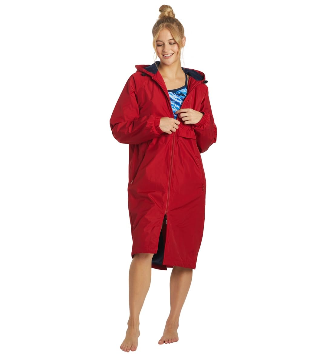 Sporti Unisex Swim Parka with Comfort Plush Fleece Lining, Multi Pocket Zipper - Water Resistant Swim Coats for Women & Men