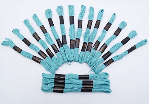 25 Piezas Hilos de Algodón para Costura Azul Claro miniatura 2