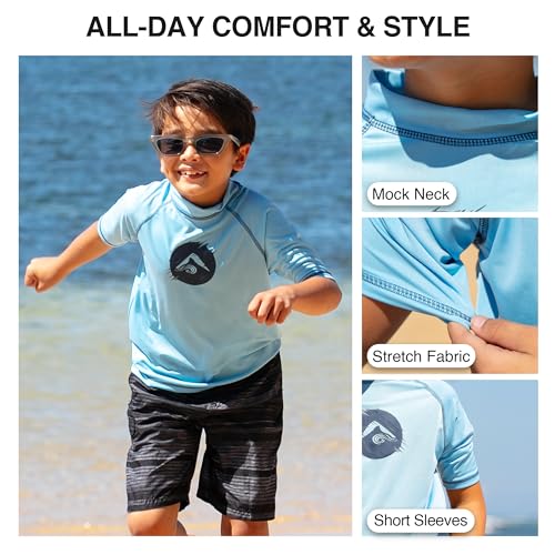 Image of Kanu Surf Boys' Hangout UPF 50+ Sun Protective Rashguard Swim Shirt
