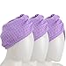 Produktbild Elibeauty 3er-Pack super saugfähiges trockenes Haar Haube Handtuch Wrap Dry Hair Hut Lila 65 x 25 cm