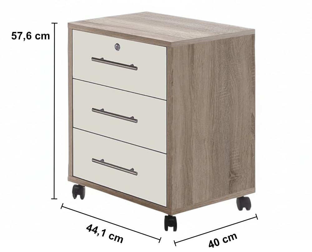 TABOR PRO Set 4 Eiche Sonoma weiß matt Büromöbel Arbeitszimmer Büro