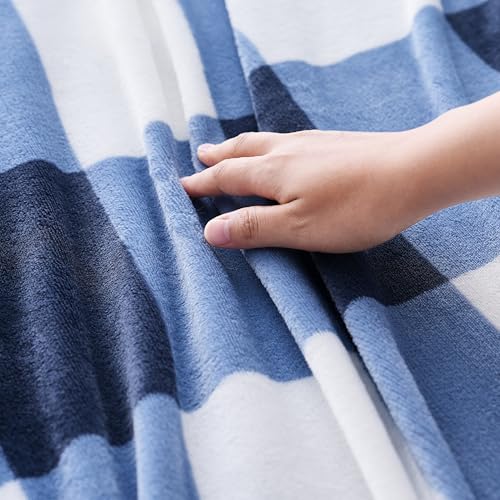 Parure de lit 4 pièces bleu marine draps chauds micro polaire doux