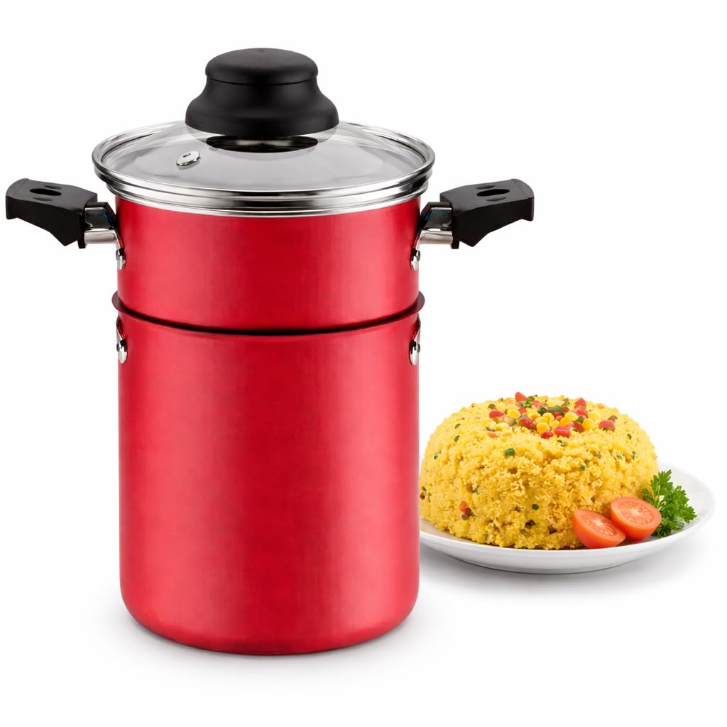 Brinox - Cuscuzeira 800ml Especiarias Antiaderente - Cereja