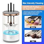 Electric Makeup Brush Cleaner Machine, Efficient Makeup Brush Cleaner for All Brush Types, Keeps Brushes Hygienic and Skin Healthy，1 Pack - White - Image 5