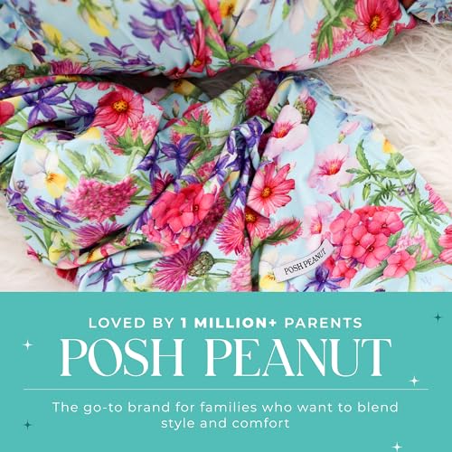 Image of Posh Peanut Soft Baby Swaddle & Headband Set - Viscose from Bamboo Newborn Wrap Receiving Blanket, Nursing or Stroller Cover (Hadley