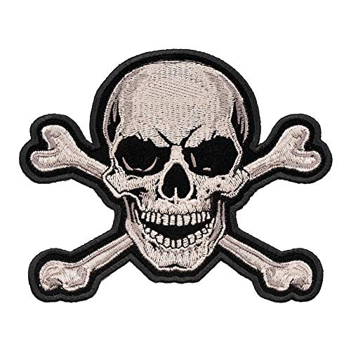Tan Skull & Crossbones Patch, Small Size