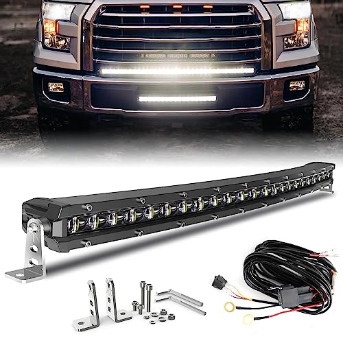 BraveWAY LED Light Bar Curved 26 Inch Single Row Offroad Lighting Driving Lightbar Spot Flood Combo Beam LED Work Light for Trucks UTV ATV SUV 4WD 4X4 Pickup