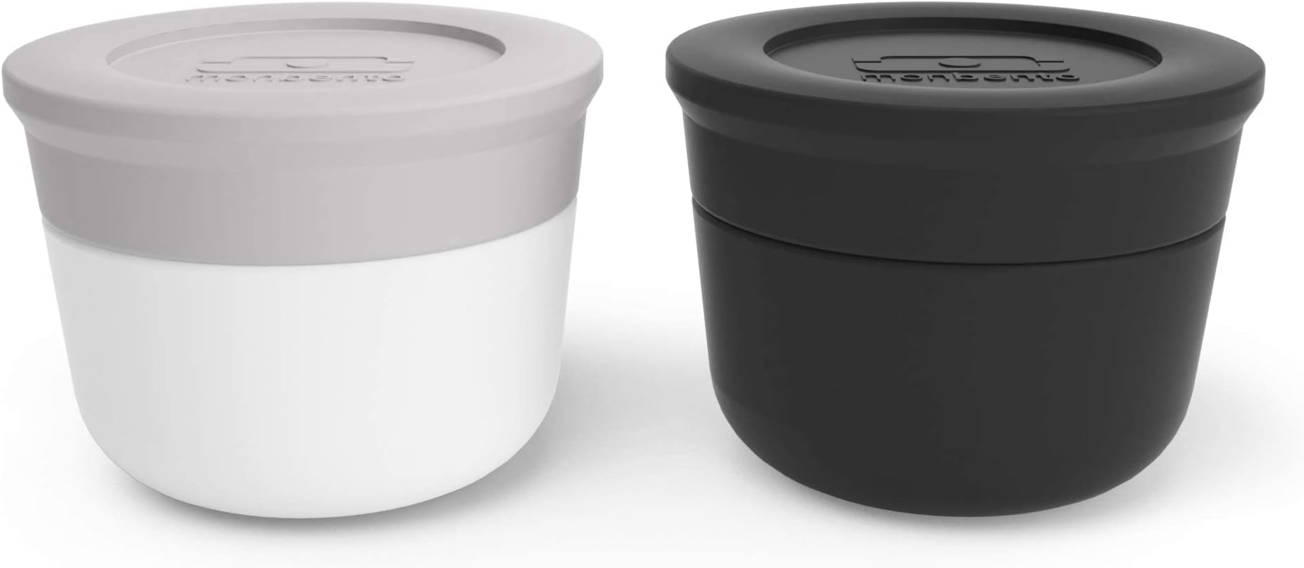 monbento Lunch Box Sauce Containers MB Temple S Coton/Onyx Tiny Leak Proof Containers Reusables For Work Lunch Packing Suitable for Bento Box MB Original & MB Square Gray & Black