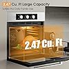 COSTWAY 24" Single Wall Oven, Electric Built-in Wall Oven with 2.47 Cu. Ft. Capacity, 5 Cooking Functions, 360° Rotisserie and Timer, 2300W Built-in Oven in Stainless Steel with Mechanical Knobs