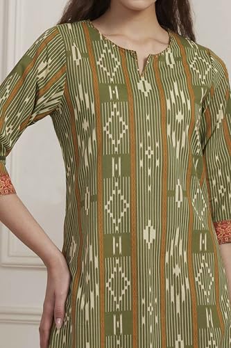 Image of BIBA Women Cotton Printed Straight Kurta