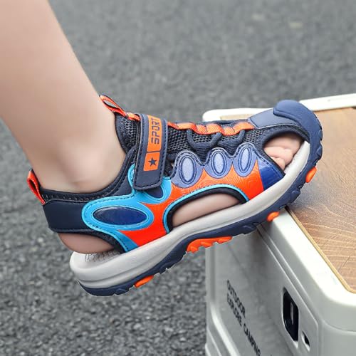 IWIHMIV Boys Outdoor Sandals Toddler Water Shoes Outdoor Non Slip Lightweight Breathable Closed Toe Sport Beach Sandals2