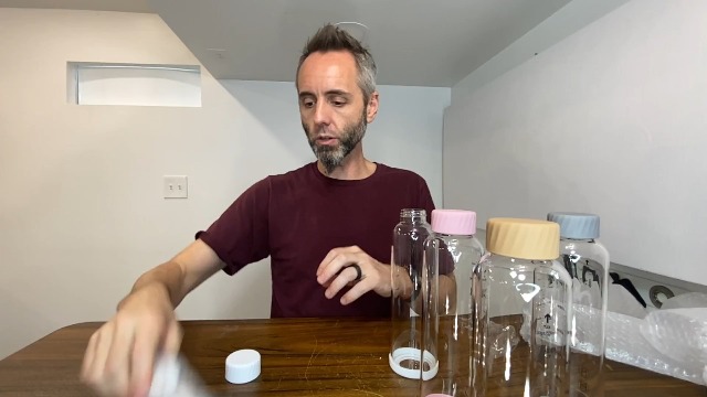 Best Glass Water Bottles | 4 Pack Clear Juice Bottles