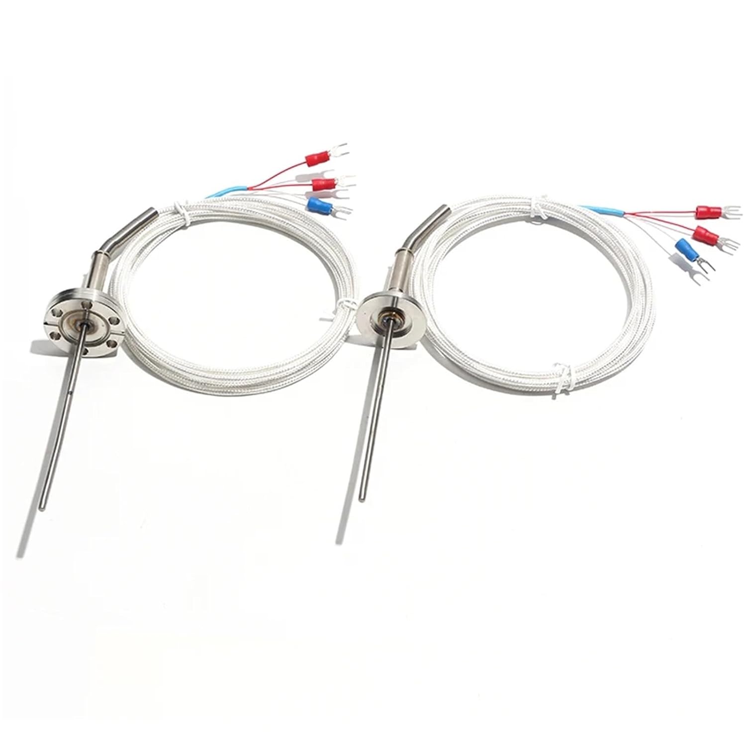 CF/KF Flange Board Vacuum Type PT100 Thermocouple 2M Sensor Bendable Probe 3 * 100 1Pcs(2M CF Flange50mm)