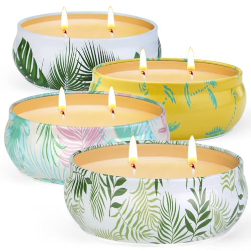 Lote de 4 Velas Grandes de Citronela – 170 g x4 Pack 270 Horas