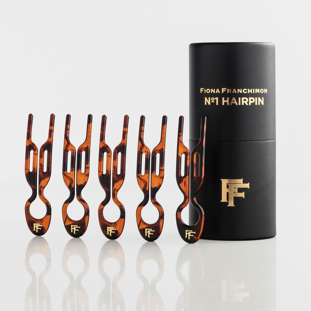 fiona franchimon No1 Hairpin | Classic Havana(5pcs) Create Any Hairstyle in 30 Second, Updos & Volume – For All Hair Types Fine, Thick, Long. All day