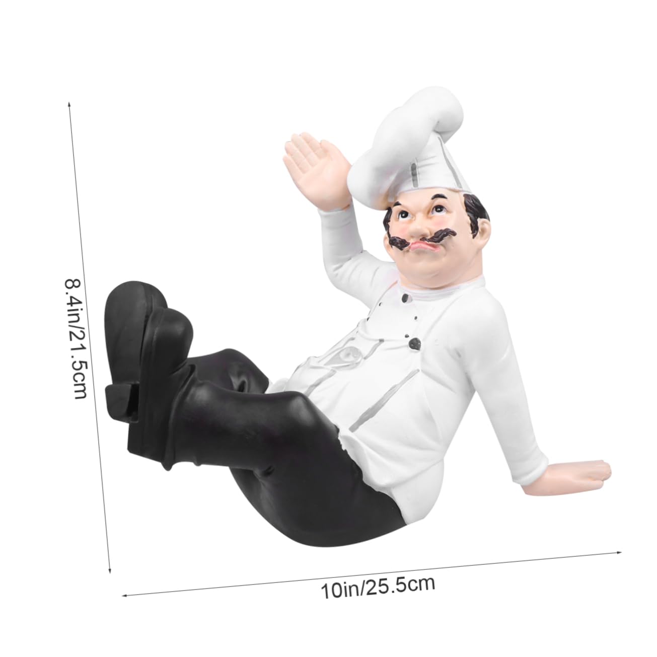 Statua di Chef in Resina Design Classico Decorazione per Ristorante e Casa Base Stabile per Arredamento Cucina e Tavolo