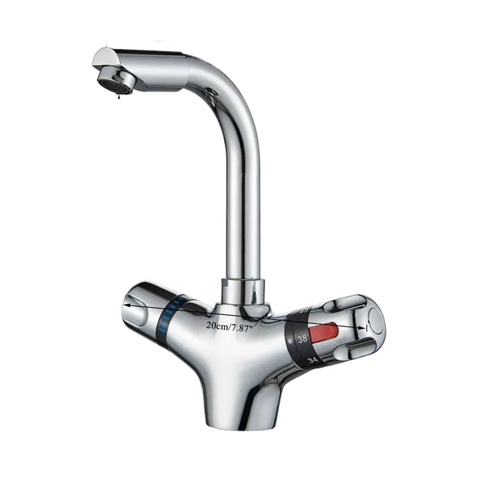 Mitigeur thermostatique de lavabo contre les variations d'eau chaude et froide de douche