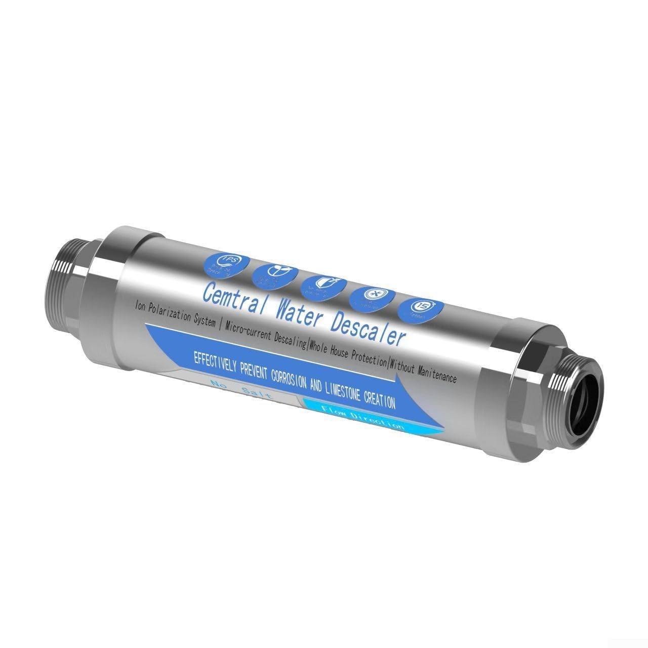 Filtro Acqua per dura in Acciaio DN20 Filtro Acqua per dura in(DN20) | Acciaio , rimuove calcare efficacemente, protegge per tubi e caldaie, installazione fai-da-te, dimensioni compatte 12x6.5cm