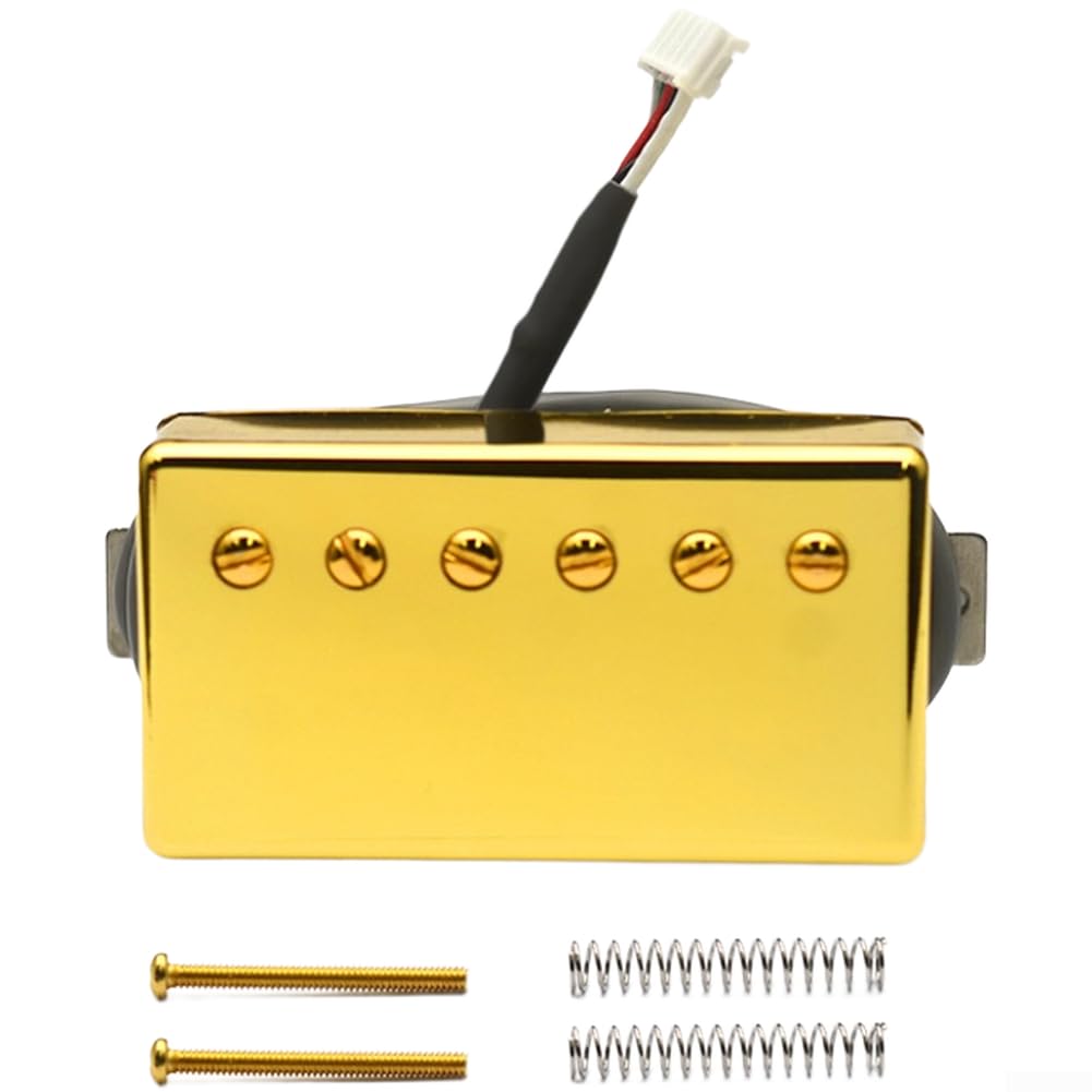 Alnico II - Pickup per chitarra elettrica, alloggiamento magnetico in ottone, 5 pin, schermatura senza rumore, argento, 7 x 3,9 cm (oro 57+ (8,5 K))