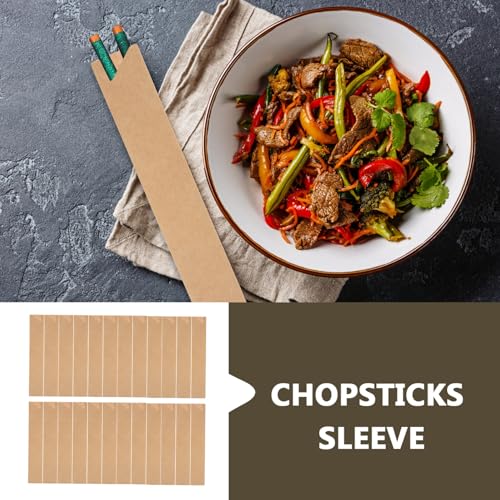 Fundas para palillos de papel kraft desechables aptas tamaños restaurantes 3