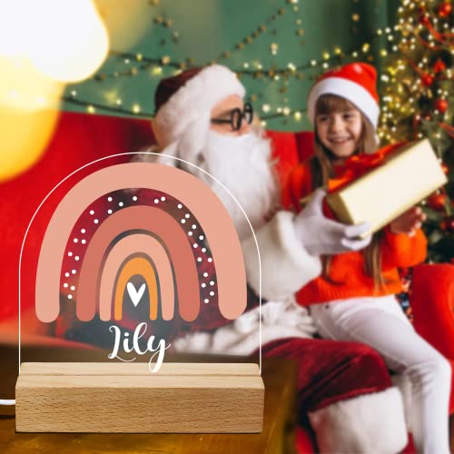 Personalized Boho Rainbow Nursery Night Light For Baby, Name Lamps Customize Led Acrylic Bedroom Decor Night Light, Baby Shower Xmas Decoration Christmas Gifts For Children Girls Boys Baby #TOP4