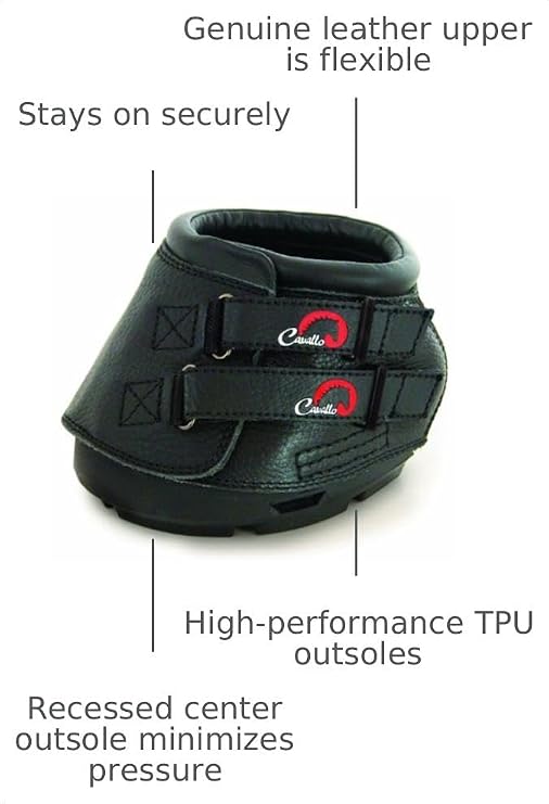 Cavallo Simple Hoof Boot for Horses, Size 2, Black