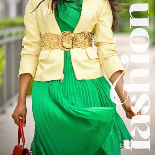 Yalice Thick Dress Belt for Women Wide Elastic Waist Belts Glitter Sequins Chunky Waistband3