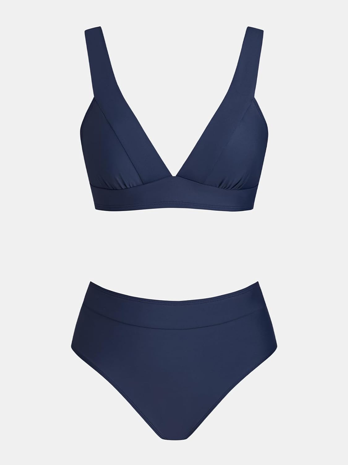 CUPSHE Women's Bikini Sets Two Piece Swimsuit High Waisted Bathing Suits Deep V Neck Adjustable Wide Straps Back Hook - Image 5