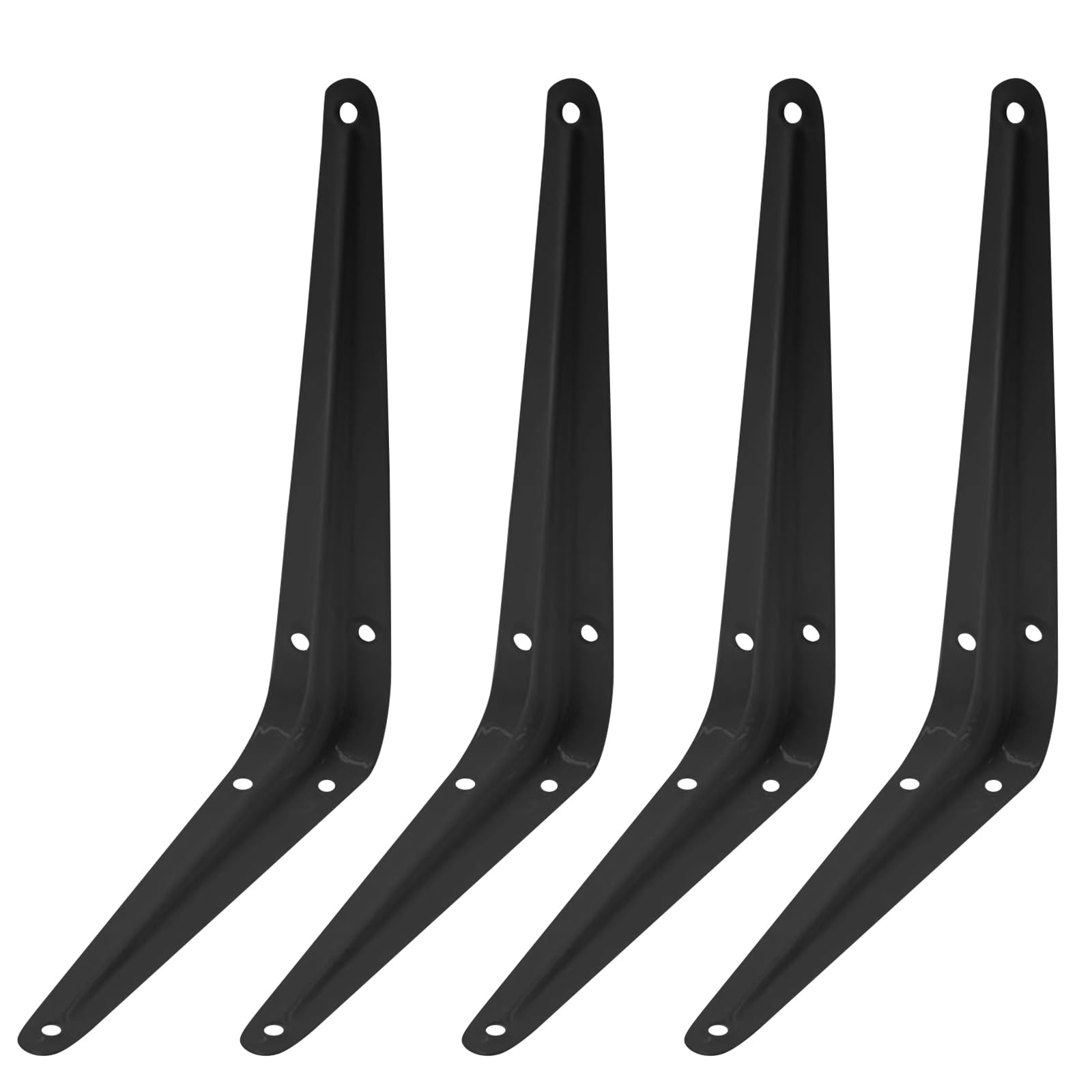 Photo 1 of Verkelly 4 Pcs Shelf Brackets, 6 x 8 Inch Black Heavy Duty Metal Wall Corner Angle Shelving for Wall Hanging Shelves with Wall Anchors and Screws(Black)