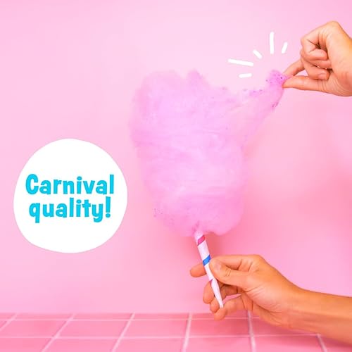 Cotton Candy Express Floss Sugar Variety Pack with 3 - 11oz Plastic Jars of Cherry, Blue Raspberry & Grape Flossing Sugars Plus 50 Paper Cotton Candy Cones