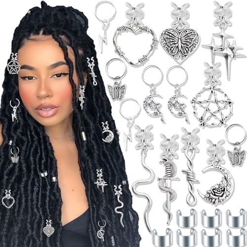 Bijoux pour tresses et dreadlocks, look idéal pour festivals et décoration de cheveux Halloween