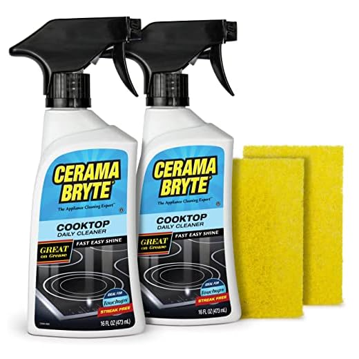 Cerama Bryte Daily Cooktop Cleaner, 16 oz & 2 Cleaning Pads Kit