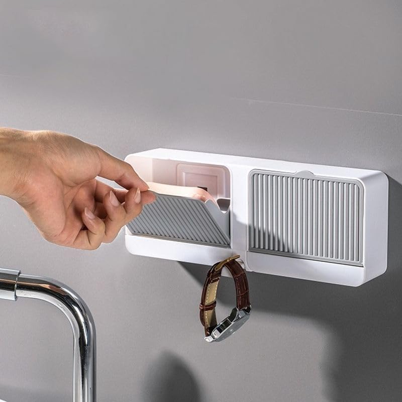 Right Products Creative Large Size Double Grid Drain Free Perforation flip lid Toilet Laundry soap Box with lid (B0CFLJ7YB4) Amazon Price History, Amazon Price Tracker