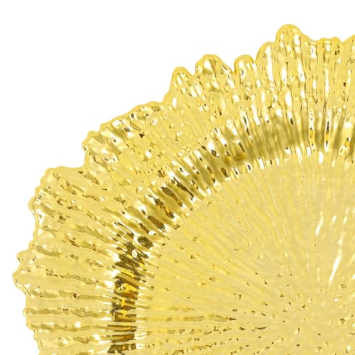 Set de 24 platos dorados redondos de 12.6 in miniatura 4