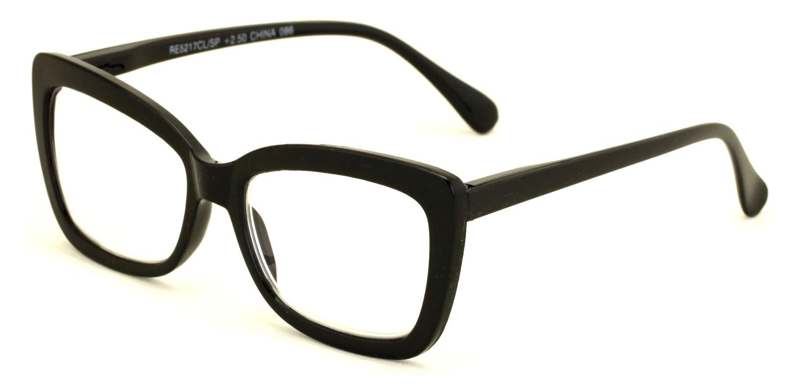 Women Big Lens Butterfly Reading Glasses - Fun Cateye Clear Lens Readers - Vintage Fashion (Black, 1.50)