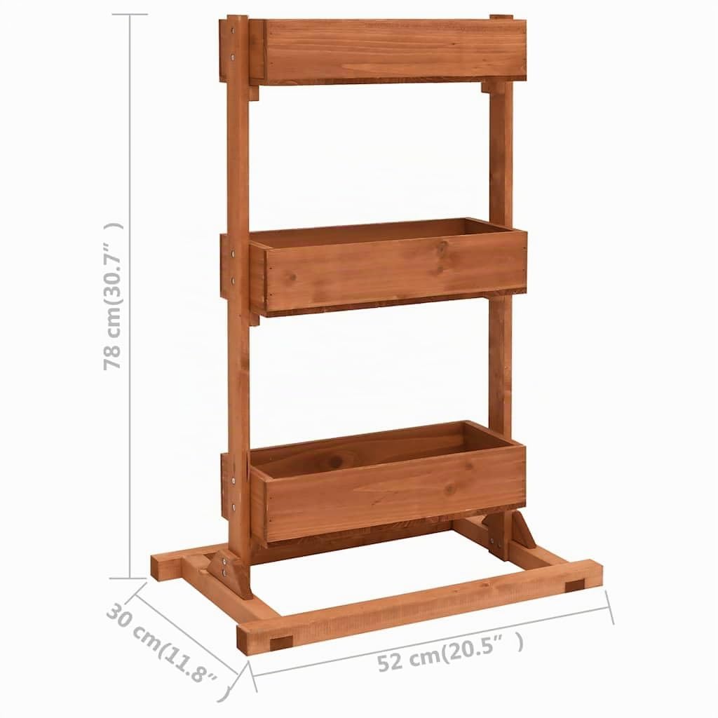 vidaXL Kiefernholz-Pflanzenregal 52x30x78 cm, 3-stufig, Holz-Blumenständer, wetterfest, für Garten, Balkon oder Terrasse, Topfhalter, wasserbasierte Lackierung