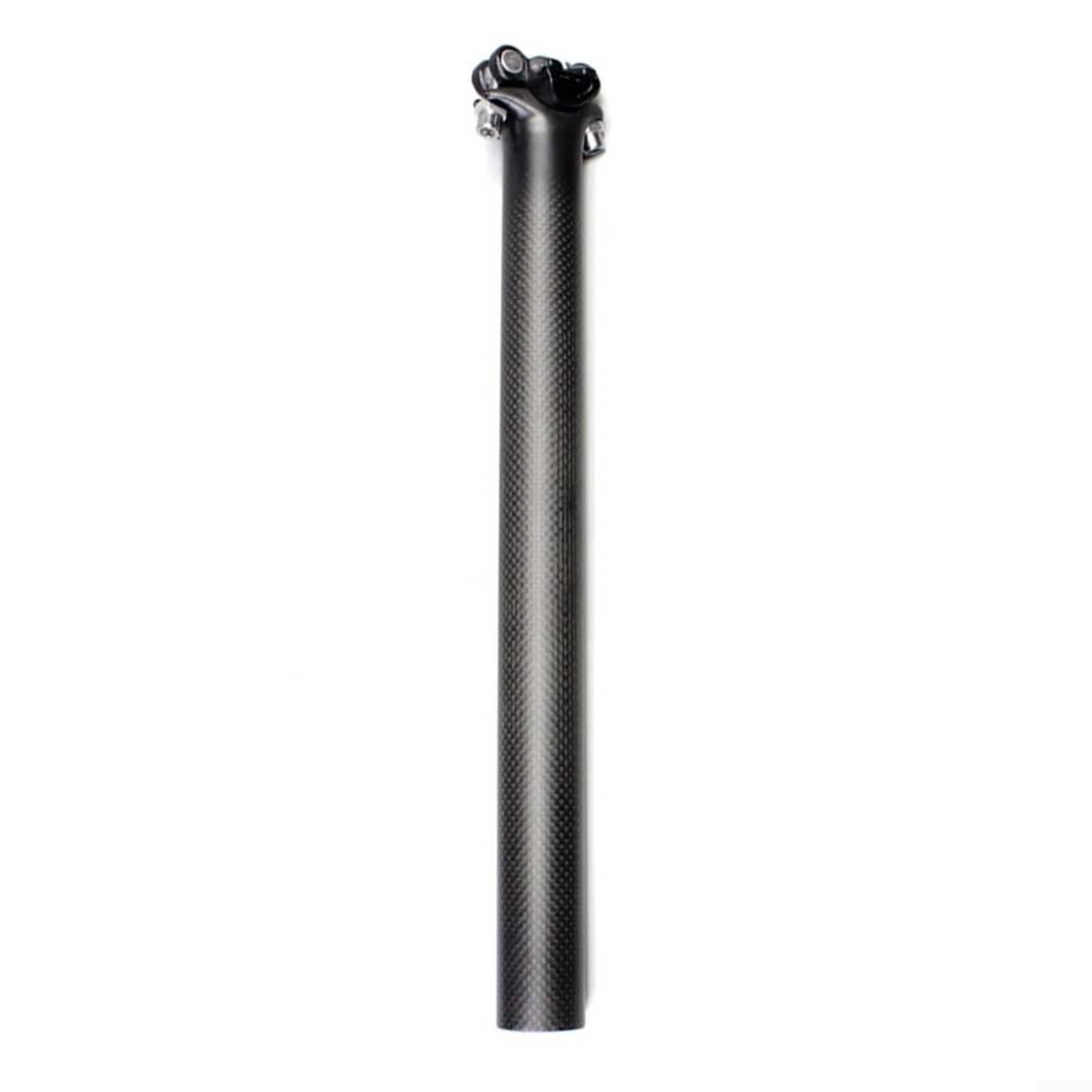 Tija de sillín de fibra de carbono mate 3K de 27,2/31,6 mm, cabeza recta de 350-400 mm, T700 Ultraligera para ciclismo de carretera MTB