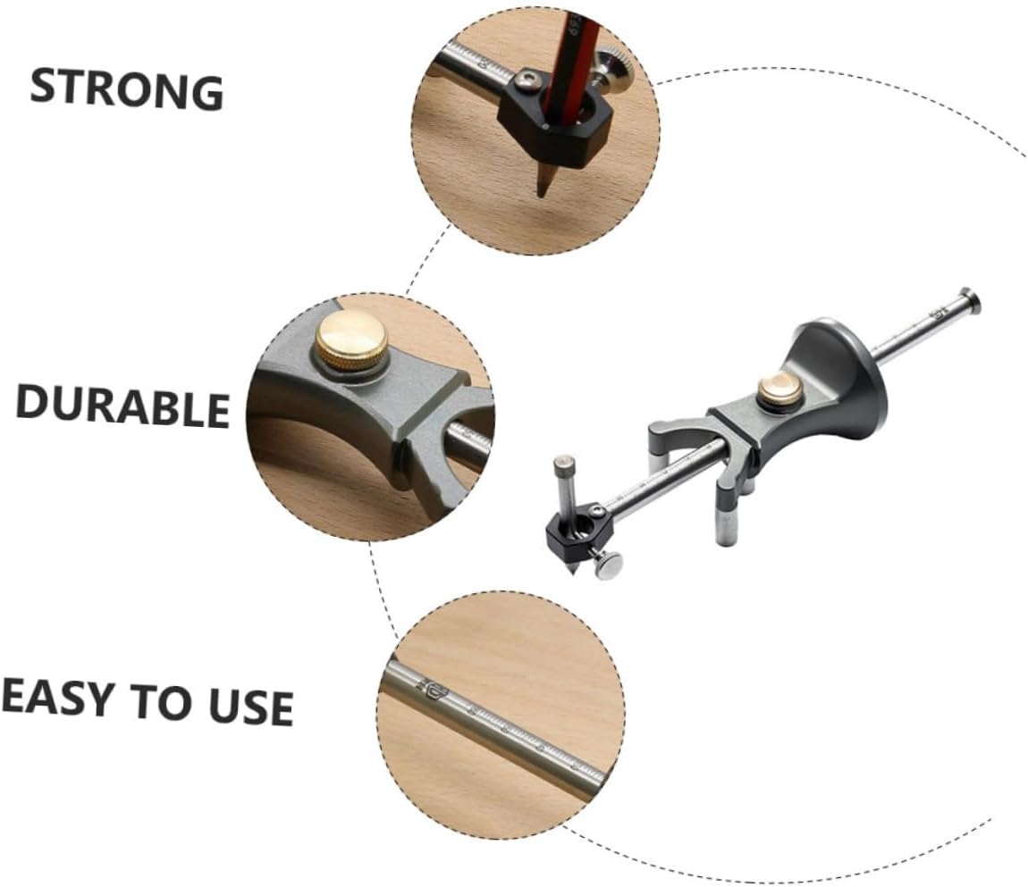 Outanaya Woodworking Marking Tool Copper Mortise Gauge Dual-purpose Linear Arc Scribing Gauge for Precision Woodworking Layout and Joinery