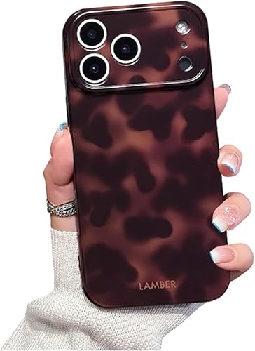 Altartar Custodia per iPhone 17 Pro Max Cellulare 6.9 ",Leopardo Custodia protettiva per ragazze Ultrasottile Custodia in Silicone Marrone Leopardo Estetico Morbido TPU Sottile per Cover Donne-02