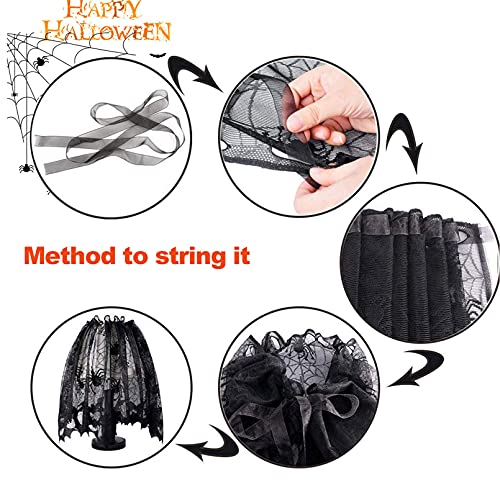 Halloween Lace Halloween Decorations Lamp Shade Cover Halloween Decor Black Spider Web Halloween Lace For Halloween Lamp Decorations Festive Party Supplies, 20 X 60 Inch #TOP5
