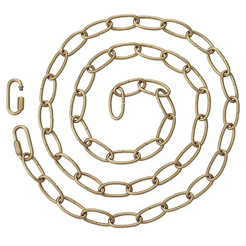 KSANA Gold Lighting Chain, 19 Feet Chandelier Pendant Hanging Light Fixture Chain Extension Heavy Duty with 2 Connection Locks for High Ceiling