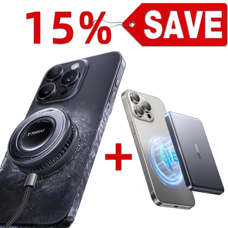 TORRAS PolarCircle Qi2 Mag-Safe Charger & QI2 10000mAh Power Bank — Buy Together to Save 15%