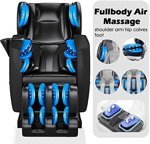 Smagreho 2022 New Full Body Electric Zero Gravity Shiatsu Massage Chair With Bluetooth Heating And Foot Roller For Home And Office (Black) #TOP2