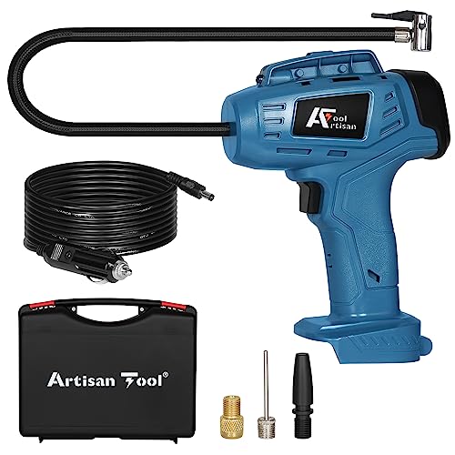 アルチザンツール【日本ブランド】 充電式エアコンプレッサー (青色)...