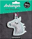  Ruck, zuck kreativ: Anhänger zum Besticken (Glitzer-Einhorn) (100% selbst gemacht)