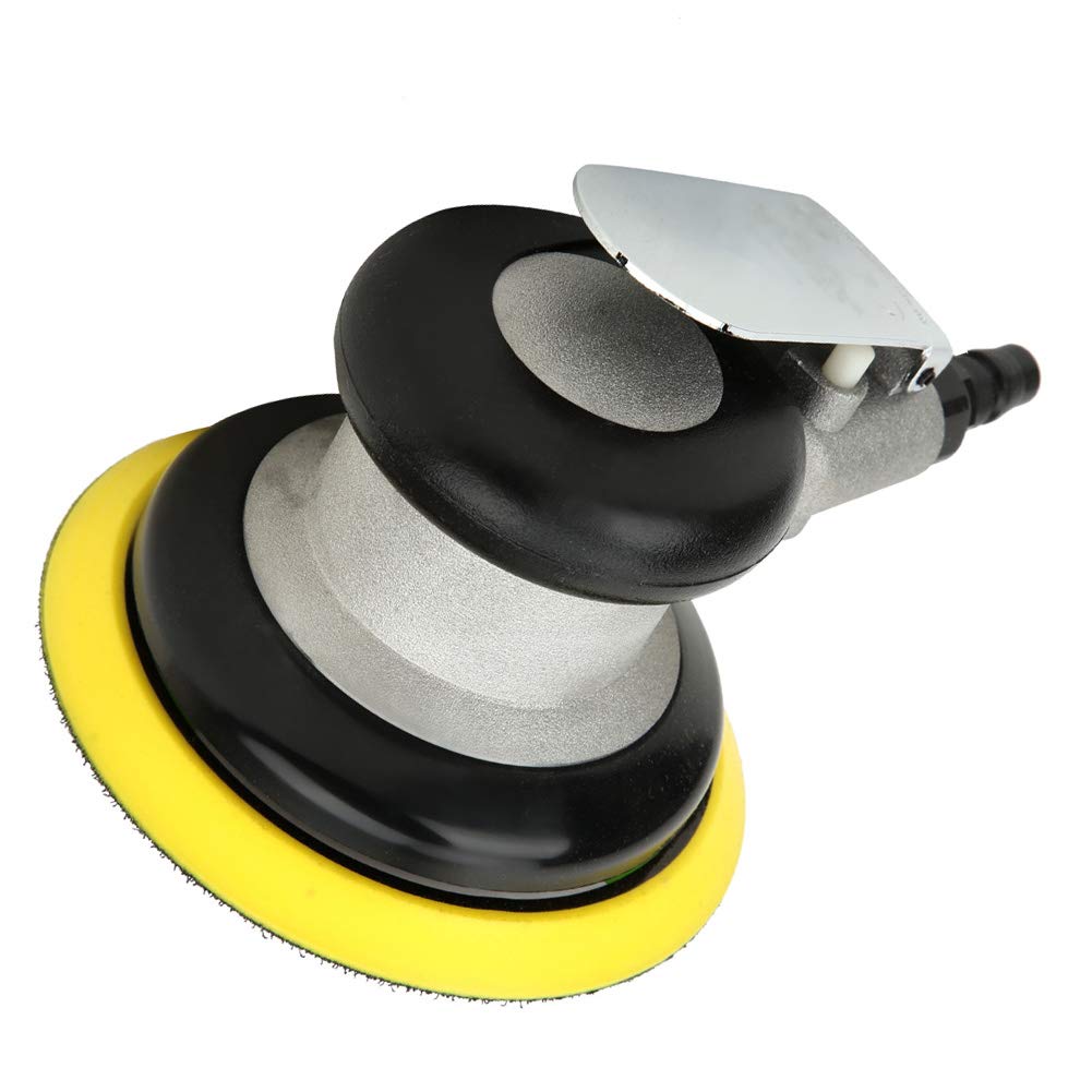 5 Inch Pneumatic, 5in Pneumatic Sander Ed Grinding Waxing Machine Random Orbital Sander with Super Power Tools Japanese Interface 5pcs Sandpapers Tor High Speed Pieces Sandpaper